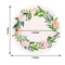 25 White 7 in Round Disposable Paper Salad Plates Flower Wreath Design